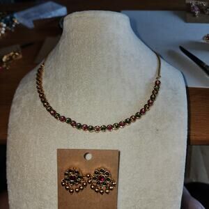 BOLLYWOOD INDIAN ORNATE NECKLACE AND EARRINGS COMBO SET